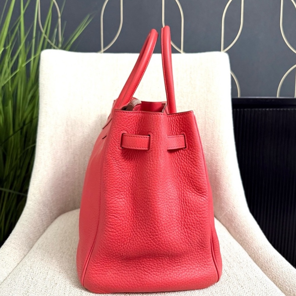 HERMES Birkin 35 bag pink leather authentic silver hardware tote - Picture 6 of 16
